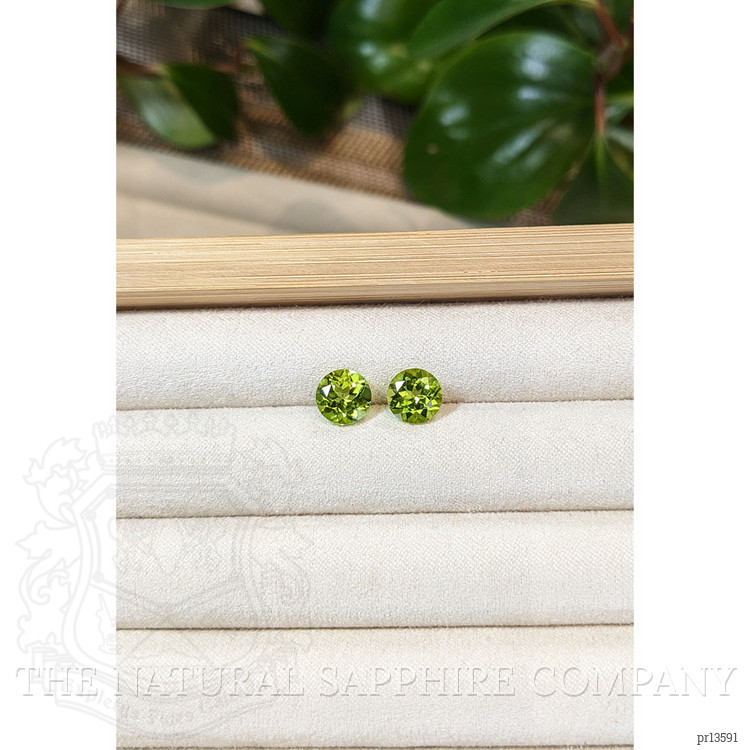 3.95 Ct.Tw. Yellowish Green Peridot Pair from Burma (Myanmar)
