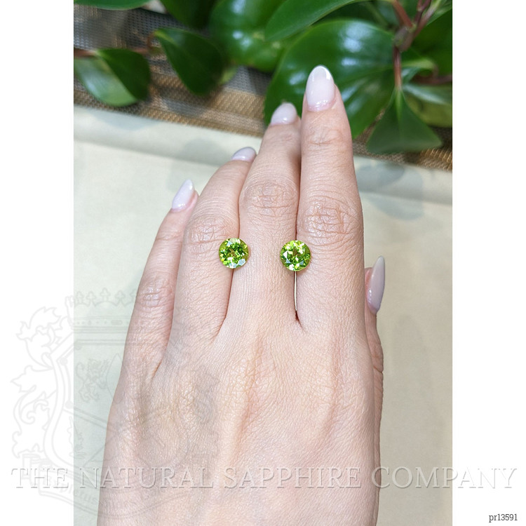 3.95 Ct.Tw. Yellowish Green Peridot Pair from Burma (Myanmar)