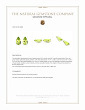 1.68 Ct.Tw.Total Carat Weight Yellowish Green Peridot Pair from Burma (Myanmar) Appraisal