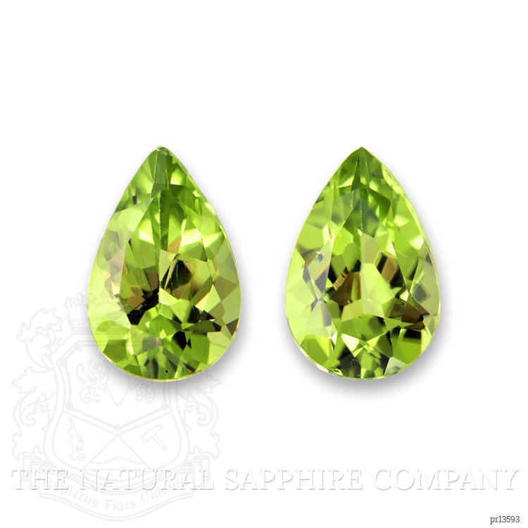 2.50 Ct.Tw. Yellowish Green Peridot Pair from Burma (Myanmar)