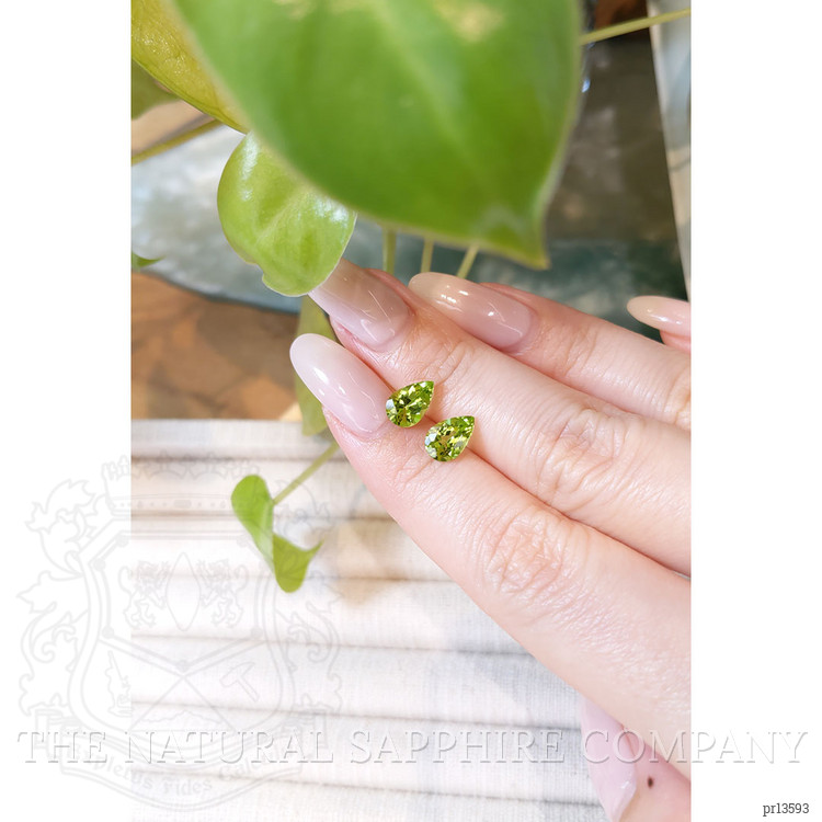2.50 Ct.Tw. Yellowish Green Peridot Pair from Burma (Myanmar)