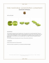 2.50 Ct.Tw.Total Carat Weight Yellowish Green Peridot Pair from Burma (Myanmar) Appraisal