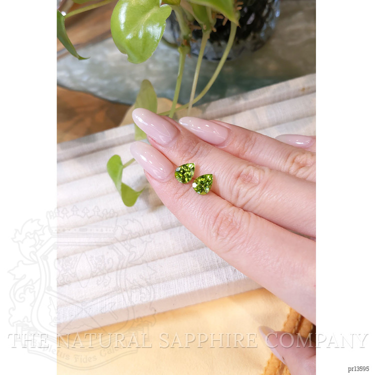 3.62 Ct.Tw. Yellowish Green Peridot Pair from Burma (Myanmar)