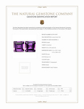 1.24 Ct.Tw.Total Carat Weight Amethyst Pair from Brazil Scan Report