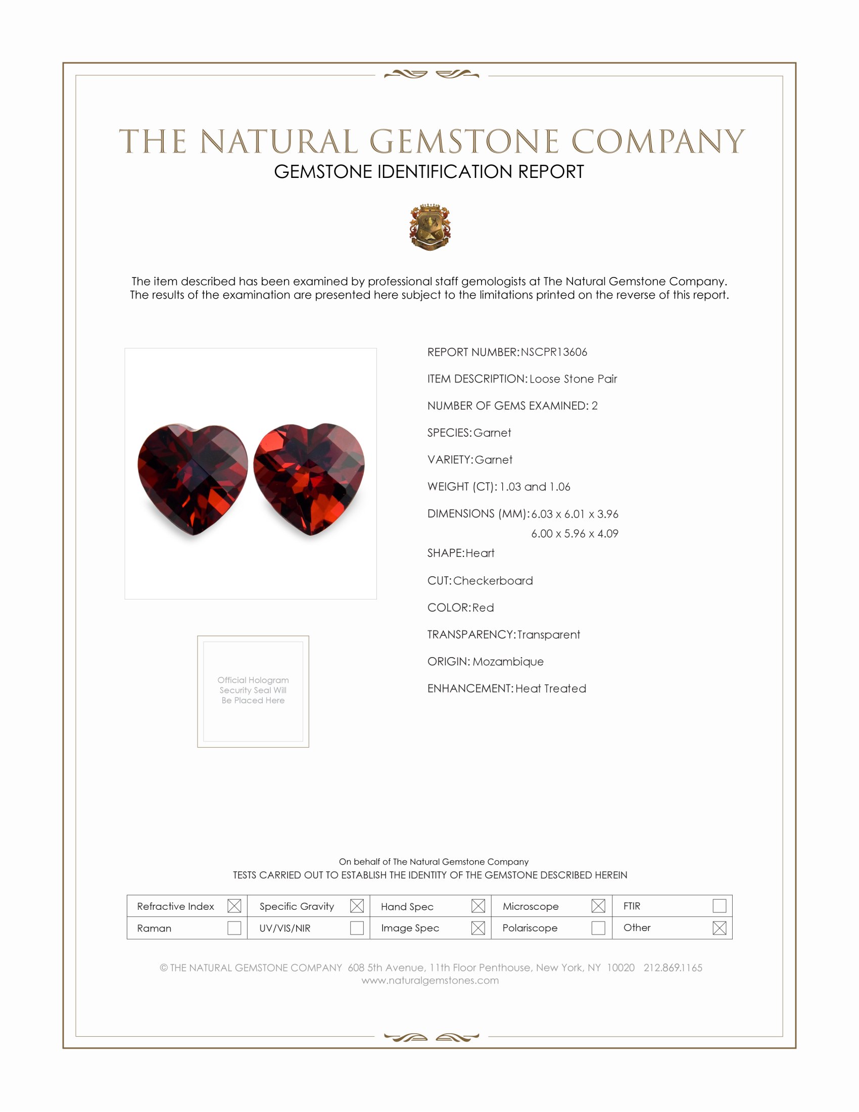 2.09 Ct.Tw. Red Garnet Pair from Mozambique