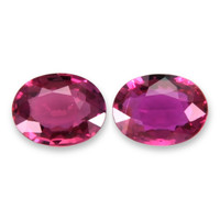 0.55 Ct.Tw.Total Carat Weight Purplish Red Ruby Pair from Mozambique Video