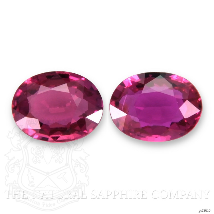 0.55 Ct.Tw. Purplish Red Ruby Pair from Mozambique