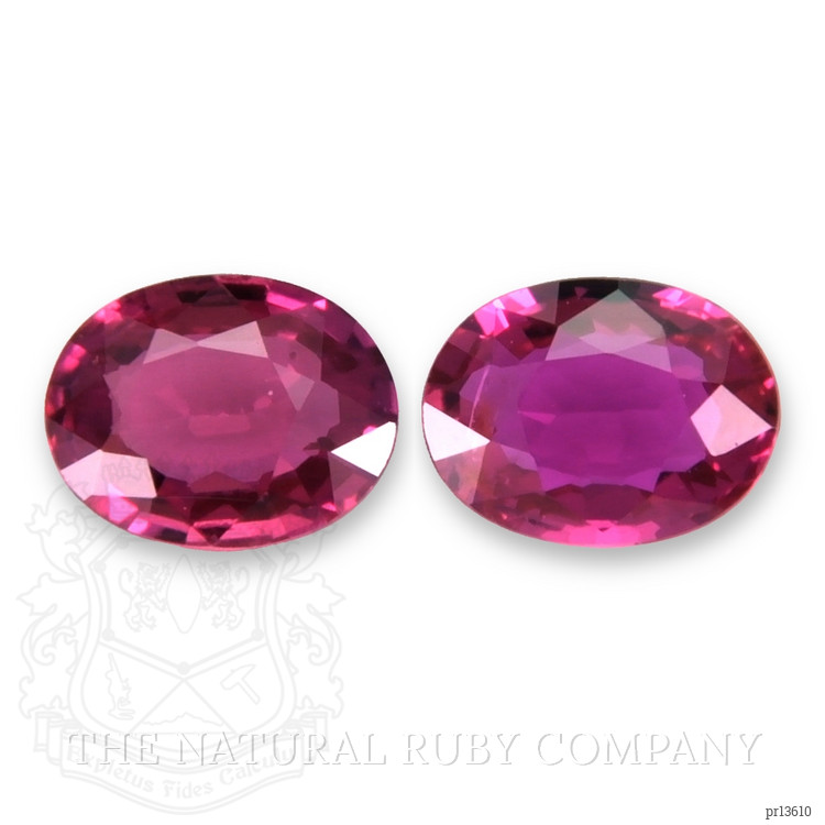 0.55 Ct.Tw. Purplish Red Ruby Pair from Mozambique