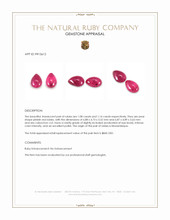 2.22 Ct.Tw.Total Carat Weight Pinkish Red Cabochon Ruby Pair from Mozambique Appraisal