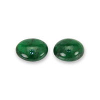 4.38 Ct.Tw.Total Carat Weight Cabochon Emerald Pair from Zambia Video