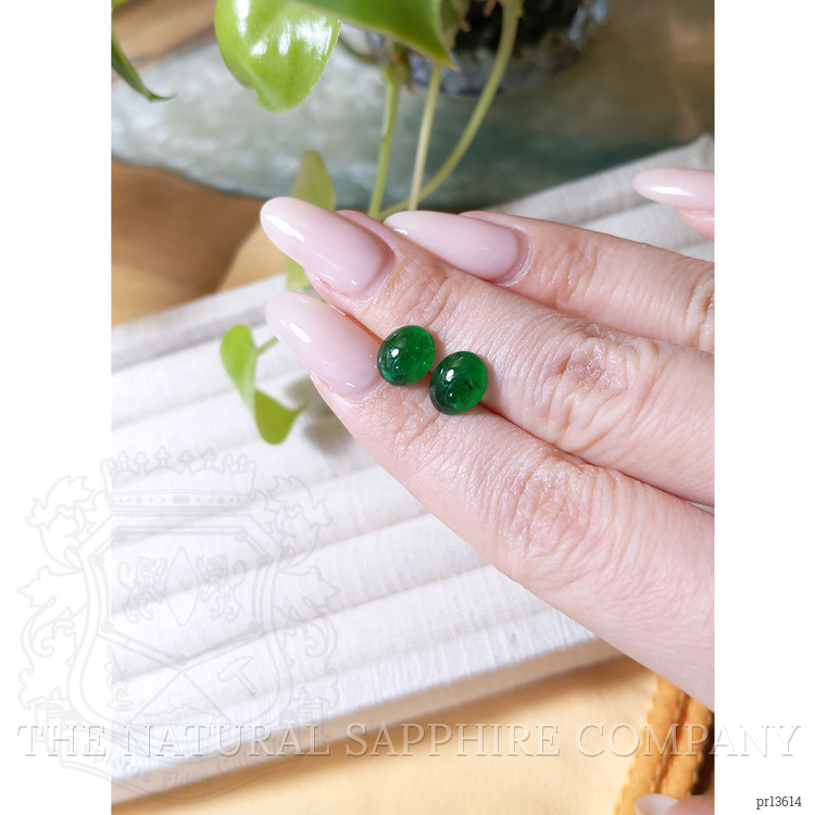 4.38 Ct.Tw. Cabochon Emerald Pair from Zambia