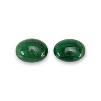 6.83 Ct.Tw.Total Carat Weight Cabochon Emerald Pair from Zambia Video