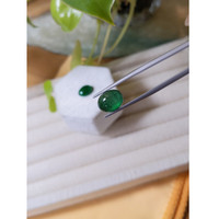 6.83 Ct.Tw.Total Carat Weight Cabochon Emerald Pair from Zambia Life Style