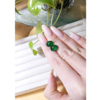 6.83 Ct.Tw.Total Carat Weight Cabochon Emerald Pair from Zambia Life Style
