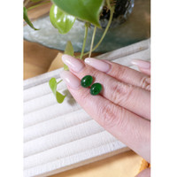 5.89 Ct.Tw.Total Carat Weight Cabochon Emerald Pair from Zambia Life Style