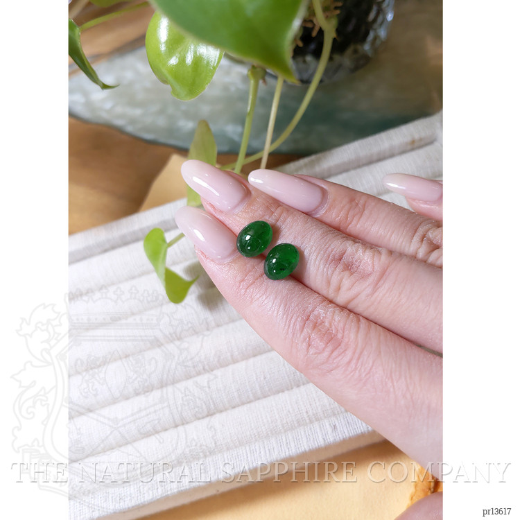 5.89 Ct.Tw. Cabochon Emerald Pair from Zambia