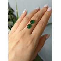 5.10&nbsp;Ct.Tw.Total Carat Weight Cabochon Emerald Pair from Zambia Life Style