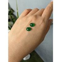 5.10 Ct.Tw.Total Carat Weight Cabochon Emerald Pair from Zambia Life Style