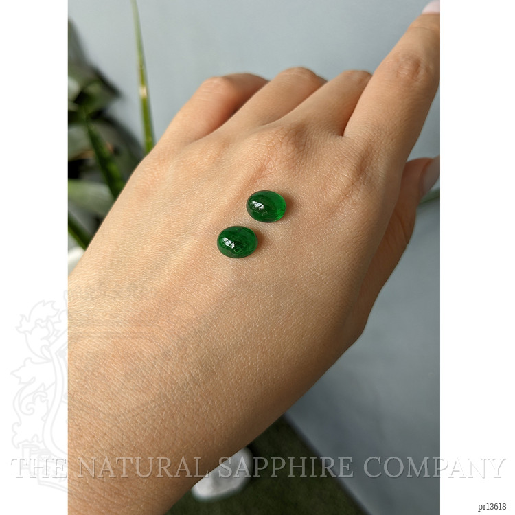5.10 Ct.Tw. Cabochon Emerald Pair from Zambia