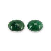 5.49 Ct.Tw.Total Carat Weight Cabochon Emerald Pair from Zambia Video