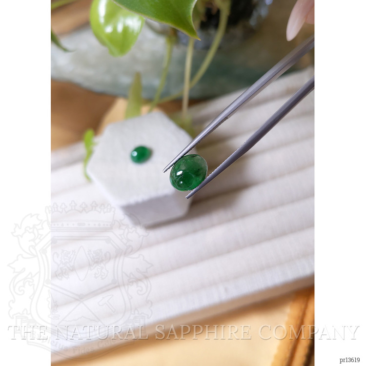 5.49 Ct.Tw. Cabochon Emerald Pair from Zambia