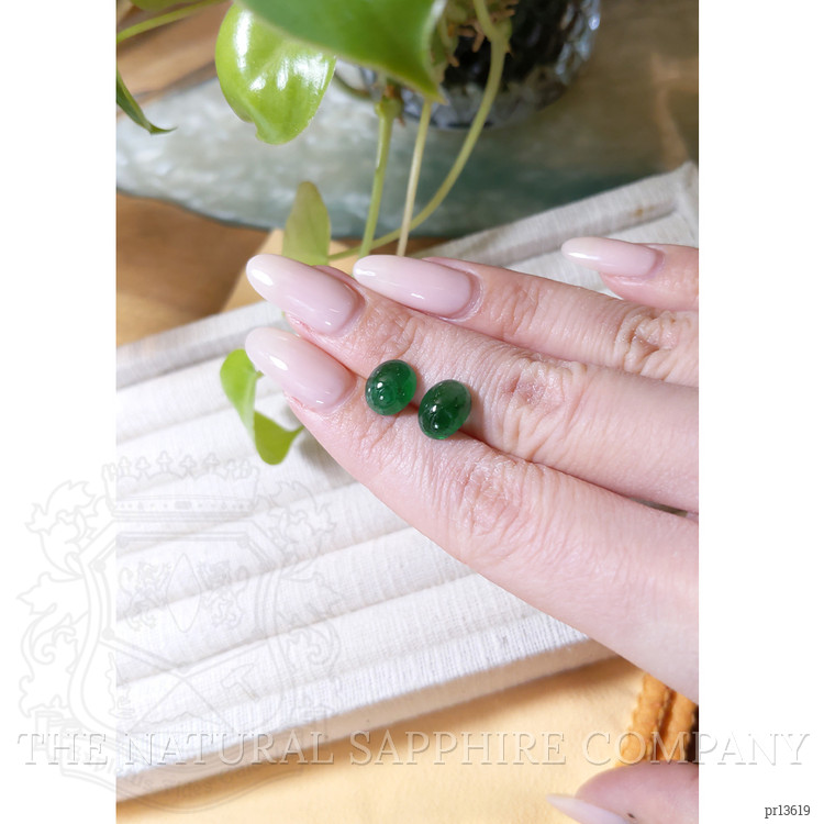 5.49 Ct.Tw. Cabochon Emerald Pair from Zambia