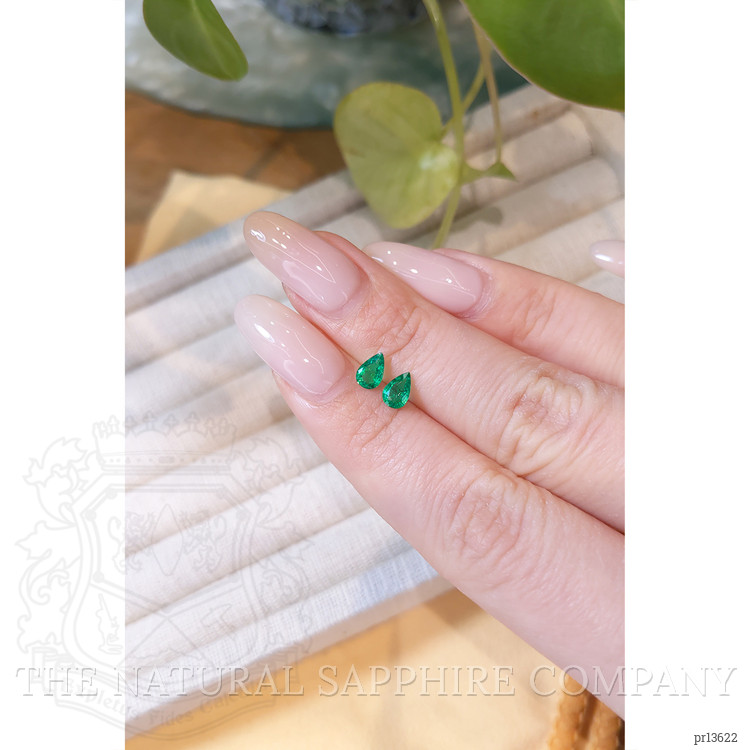 0.65 Ct.Tw. Emerald Pair from Zambia