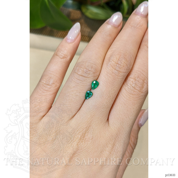 0.69 Ct.Tw. Emerald Pair from Zambia