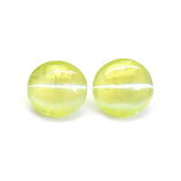 1.66&nbsp;Ct.Tw.Total Carat Weight Greenish Yellow Cabochon Chrysoberyl Pair from Ceylon (Sri Lanka) Video