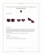 5.65 Ct.Tw.Total Carat Weight Reddish Pink Garnet Pair from Tanzania Appraisal