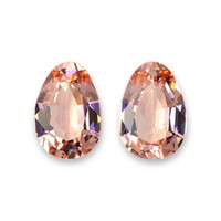 7.60 Ct.Tw.Total Carat Weight Pinkish Orange Morganite Pair from Brazil Video