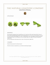 4.60 Ct.Tw.Total Carat Weight Yellowish Green Peridot Pair from Afghanistan Appraisal