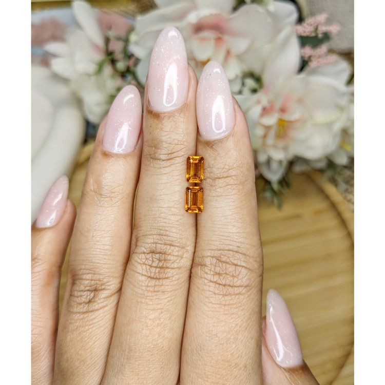 0.97 Ct.Tw. Madeira Citrine Pair from Brazil