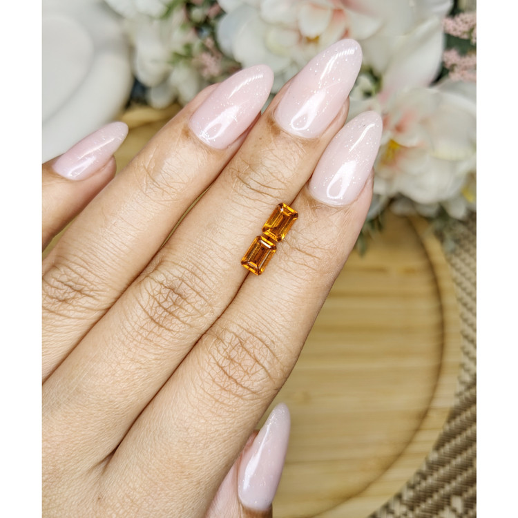 0.97 Ct.Tw. Madeira Citrine Pair from Brazil