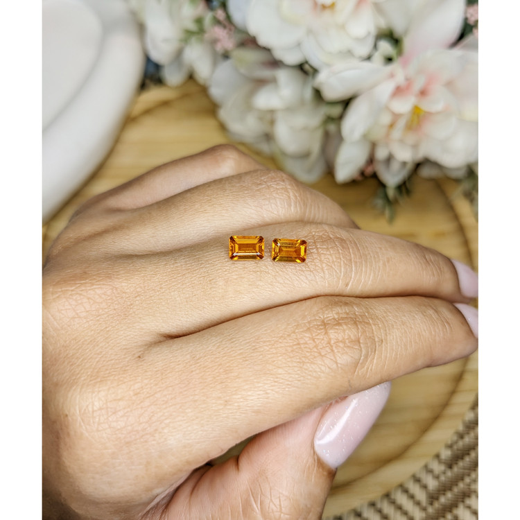 0.97 Ct.Tw. Madeira Citrine Pair from Brazil