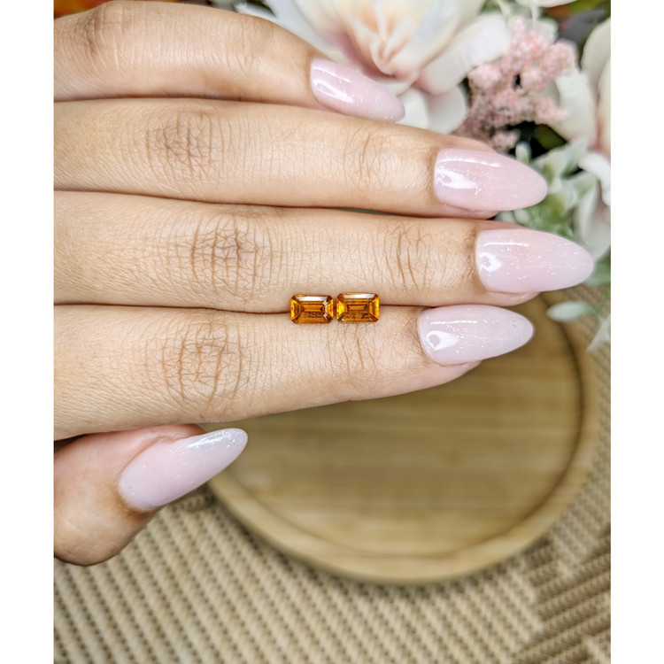 1.00 Ct.Tw. Madeira Citrine Pair from Brazil