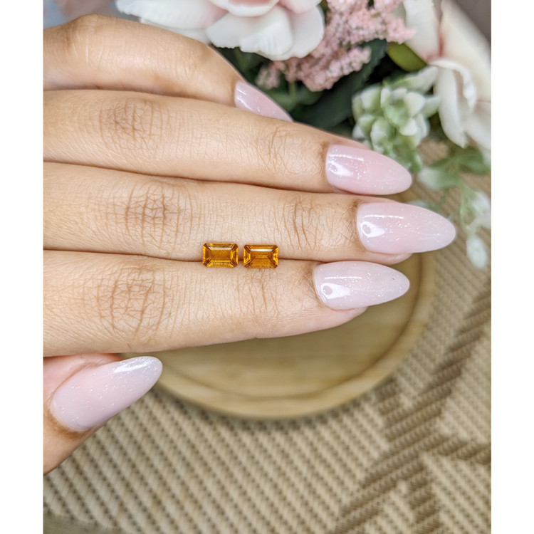 1.01 Ct.Tw. Madeira Citrine Pair from Brazil