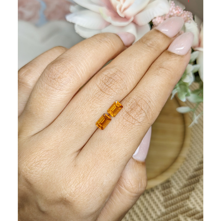 1.01 Ct.Tw. Madeira Citrine Pair from Brazil