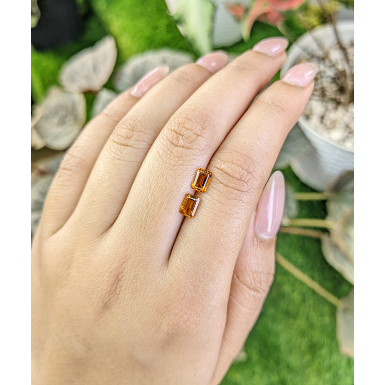 0.97 Ct.Tw. Madeira Citrine Pair from Brazil