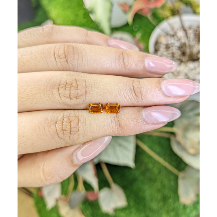 0.97 Ct.Tw. Madeira Citrine Pair from Brazil