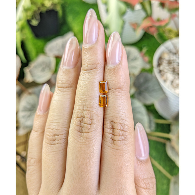 0.97 Ct.Tw. Madeira Citrine Pair from Brazil