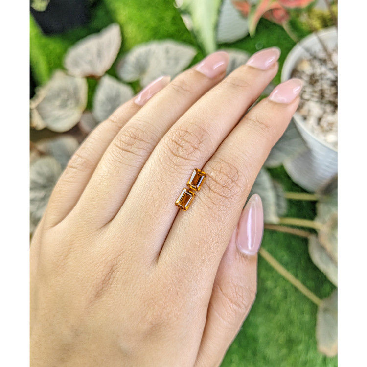 0.98 Ct.Tw. Madeira Citrine Pair from Brazil