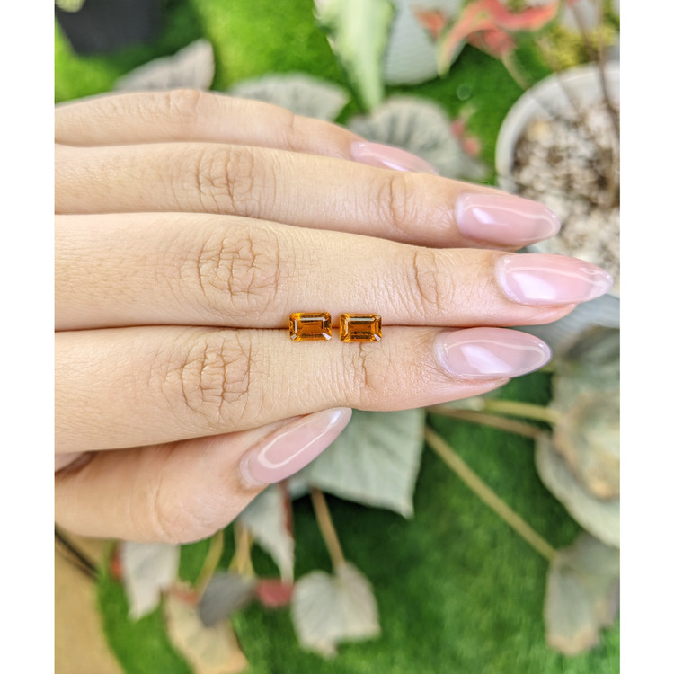 0.98 Ct.Tw. Madeira Citrine Pair from Brazil