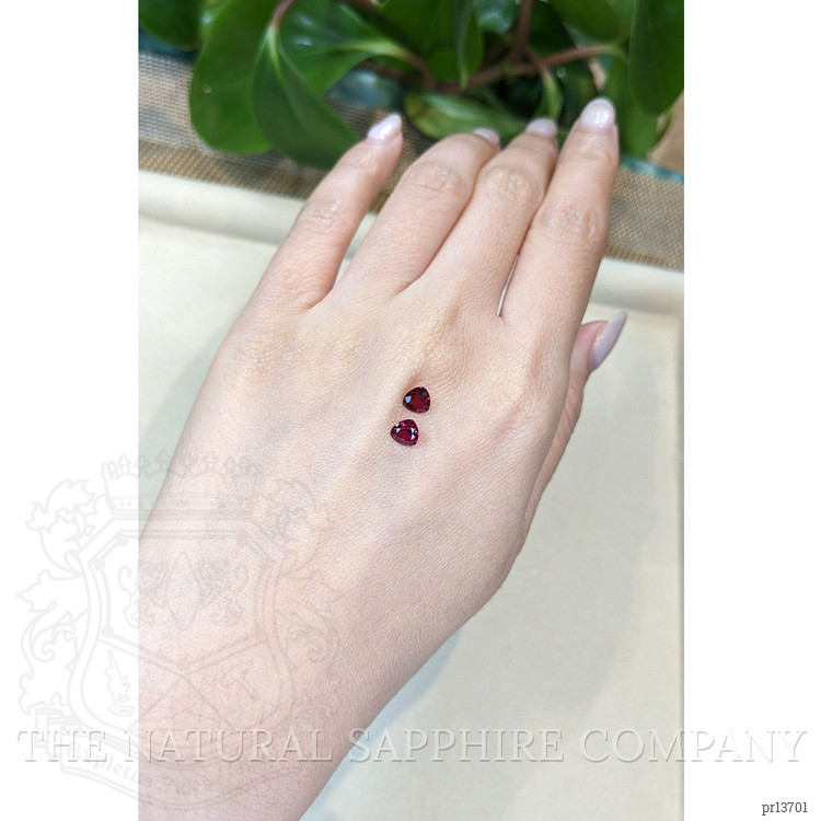 1.26 Ct.Tw. Pinkish Red Ruby Pair from Ceylon (Sri Lanka)