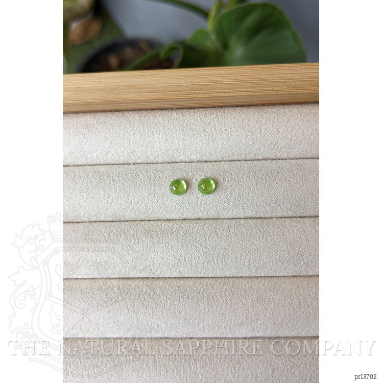 0.98 Ct.Tw. Green Cabochon Demantoid Garnet Pair from Russia