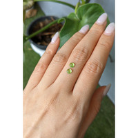 0.98&nbsp;Ct.Tw.Total Carat Weight Green Cabochon Demantoid Garnet Pair from Russia Life Style