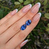 10.96&nbsp;Ct.Tw.Total Carat Weight Blue Sapphire Pair from Ceylon (Sri Lanka) Life Style