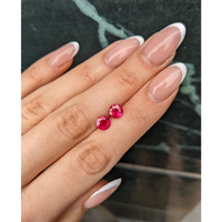 2.22&nbsp;Ct.Tw.Total Carat Weight Pinkish Red Ruby Pair from Burma (Myanmar) Life Style