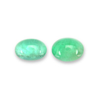 1.68 Ct.Tw.Total Carat Weight Cabochon Emerald Pair from Russia Video