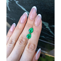 3.74 Ct.Tw.Total Carat Weight Emerald Pair from Afghanistan Life Style